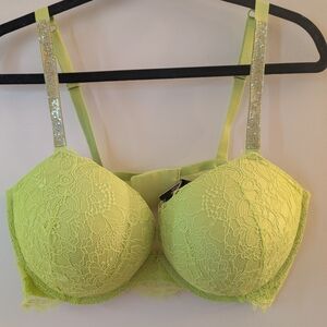 💚💎 Very Sexy Push-Up Bra | Lime Luxe, Sparkle Straps, Flirty Lift ✨38DD